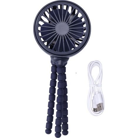 Ventilateur de Bureau Portable 360° avec Trépied pour Maison, Bureau, Bibliothèque - Bleu (1/5)