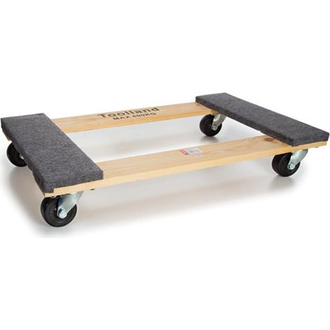 Toolland Robuster Möbelroller mit extra großer Holzplattform 76 x 46 cm, 4 Lenkrollen und Filzschutz, ideal zum Möbeltransport und Bewegen schwerer Lasten bis 400 kg