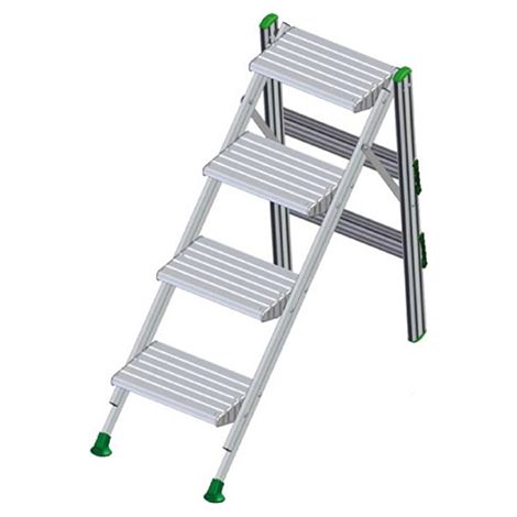 Facal – Marchepied 4 marches pliable – Hauteur de travail 2.96m – Grandes marches antidérapantes 230mm – Pour chantiers industriels