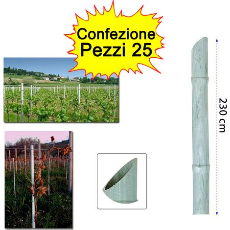 Paletto per pomodori tutore in pvc confezione da 25 pezzi 2,7 cm x h 230 cm