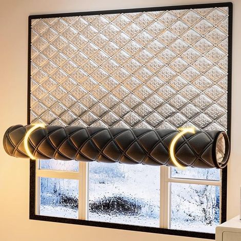 Rideaux isolants, rideaux occultants imperméables et thermiques en tissu Oxford, adaptés à une utilisation hivernale dans les chambres de campingcar, 120 cm de large x 120 cm de haut. (1/4)