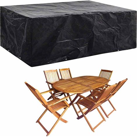 vidaXL Fundas de muebles de jardín 2 uds 8 ojales 242x162x100 cm (1/2)