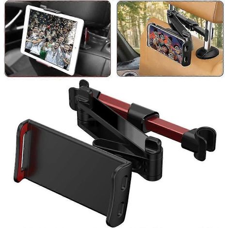 Support de tablette pour voiture, support extensible pour smartphone/switch/ipad avec appuie-tête, rotation à 360° et fixation réglable pour siège arrière. (1/5)
