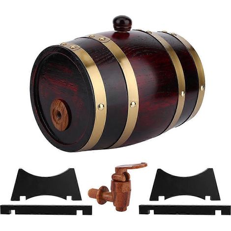 Vintage Eichenfass 1,5L für Gärung und Weinlagerung, Zubehör für handwerkliche Brauereien, antiker Holzeimer für den Heimgebrauch, Dekoration oder Infusionsset. (1/5)