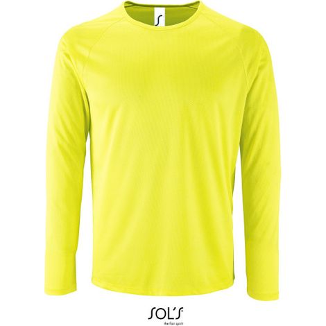 Camiseta De Deporte De Manga Larga De Hombre SOL'S SPORTY LSL MEN XL Amarillo Neón