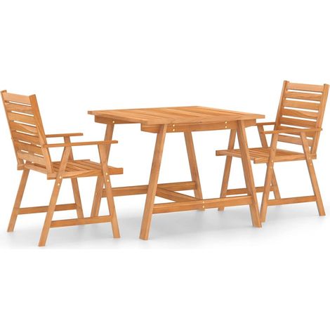 Maison Exclusive - 3-tlg. Garten-Essgruppe Massivholz Akazie (1/5)