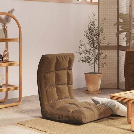vidaXL Silla de suelo plegable de tela marrón (1/5)