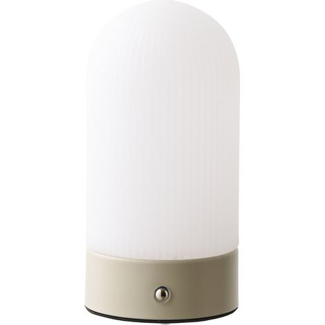 Lampada da tavolo Ashford ricaricabile in metallo e PE beige (1/5)