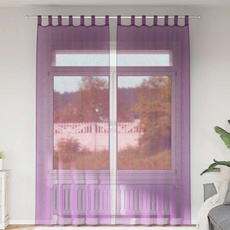 Voile Vorhänge mit Schlaufen 2 Stk. Lila 140x260 cm