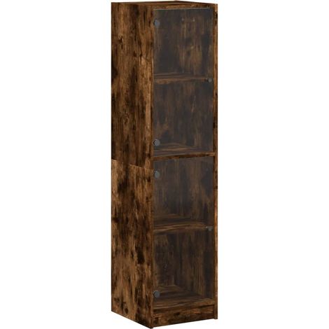 Aparador-cómoda-mueble-organizador-cocina-salón-salón-con-puertas-de-cristal-35x37x142cm-marrón-020030112