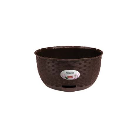 CIOTOLA NATURAL MOKA CON RISERVA D'ACQUA DIAMETRO CM. 30- - cm.30x14.5h. - lt. 5.9 - 4 pezzi STEFANPLAST
