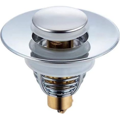 Ecleanfy - Bonde lavabo - AIMOONSA - Pull Type - Bouchon vidange amélioré - Orifice 32-42 mm - Inox & laiton - Filtre anti-blocage (1/5)