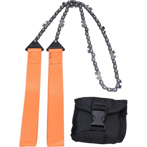 Tronçonneuse poche 24 pouces extérieure – fermeture éclair – orange – survie scie chaîne