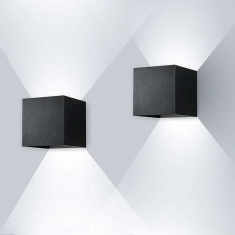 12W COB LED Wall Light – IP67 Waterproof Aluminum – 6000K Cool White Light – Adjustable Angle – Pack of 2 for Indoor and Outdoor Use (1/5)