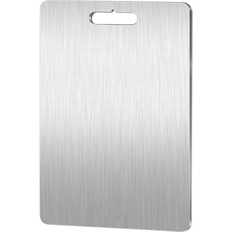 Planche à découper en titane, planche à découper en acier inoxydable 304, planche à découper de qualité alimentaire, planche à découper robuste, planche à découper en métal durable, pour viande, légum (1/5)