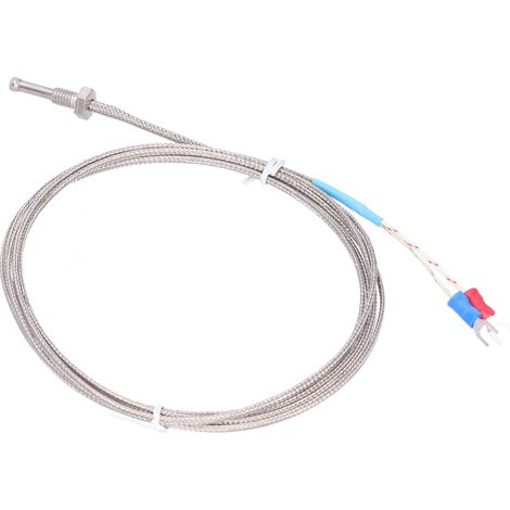 Sonde thermocouple WRNT02 Filetage M8 Acier inoxydable Capteur température type K Plage 0-400℃ (1/5)