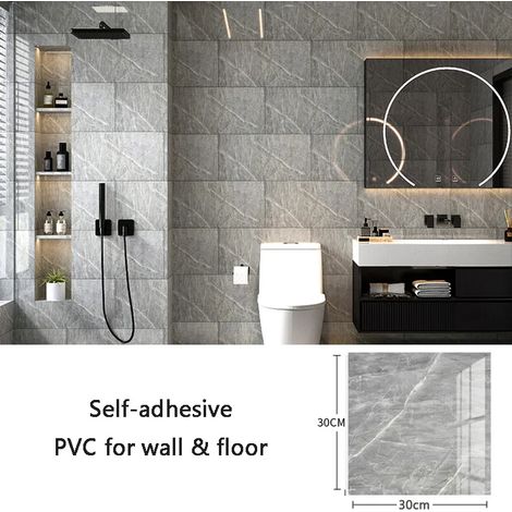 (Style 3, 10 pièces - 30x30cm) Stickers muraux en PVC, papier peint imitation carrelage céramique, imperméable, décoration de fond. (1/3)