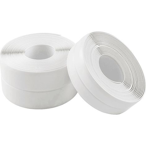 3 pièces de ruban adhésif imperméable et anti-moisissure pour cuisine et salle de bain, bande d'étanchéité pour coutures de cuisine, autocollant de ligne d'angle étanche(Blanc, 3.2m×3.8cm) (1/5)