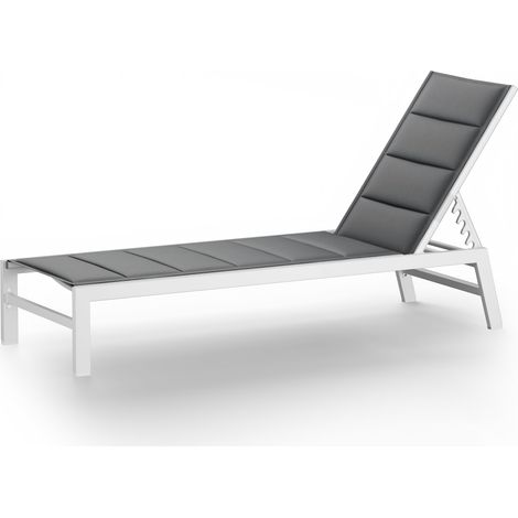 Blumfeldt Renazzo Sonnenliege - Verstellbarer Liegestuhl, Wetterfest & Ultraleicht, 5-Positionen Rückenlehne, Aluminiumrahmen, 120kg Kapazität, ComfortMesh, 195x60cm, Garten & Balkon, Weiß (1/5)