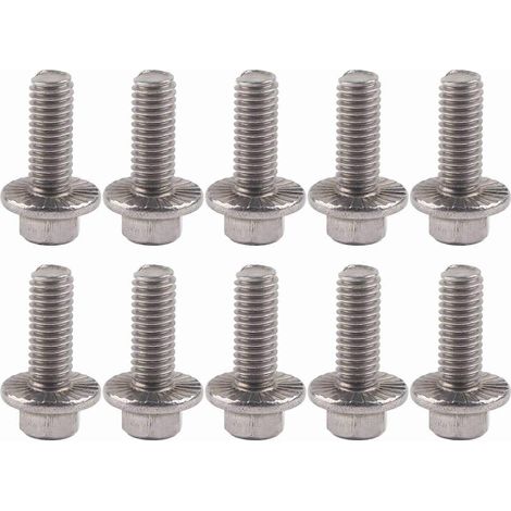 10 Stück M6 Edelstahl SS304 Sechskantflanschschrauben mit Kappe und Unterlegscheibe
