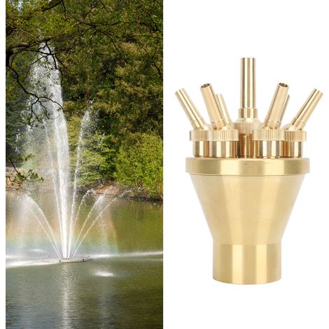 Foco de fuente de cobre, 2 pulgadas, chorro directo universalmente ajustable para jardines y estanques. (1/5)