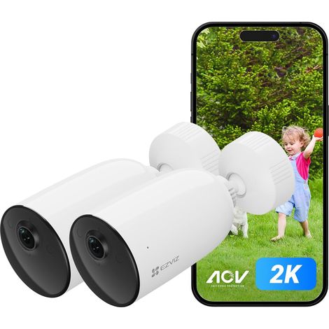 2K Caméra Surveillance WiFi Extérieure sans Fil avec Batteries Rechargeable AOV Détection de Forme Humain/Véhicule Vision Nocturne Couleur Audio Bidirectionnel Défense Active IP66 CB3 (1/5)