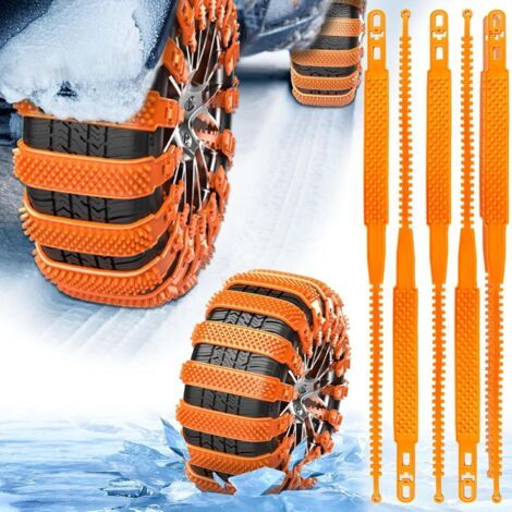 Chaînes à neige universelles antidérapantes – Lot de 5 pièces – Installation rapide – Pour pneus 155-65r13 à 225-45r17 (1/5)