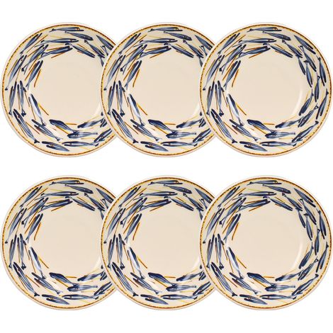 Lot de 6 assiettes creuses en grès, MARIUS (1/3)