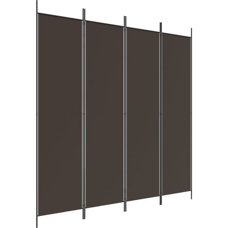 Biombo divisor de 4 paneles de tela marrón 200x200 cm vidaXL