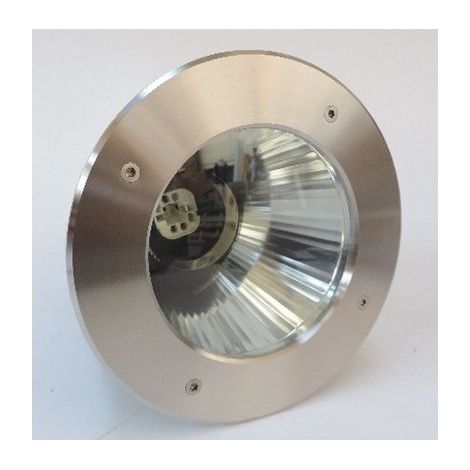 Plafonnier encastré fluo bord acier inox ø 180mm lampe 18W GX24q-2 (non incl) 230V faisceau large 230V IP65 BEGA 66908 (1/4)