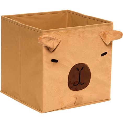 Caja de almacenamiento Joey cuadrada y plegable, 29 x 29 cm, marrón - Atmosphera créateur d'intérieur (1/2)