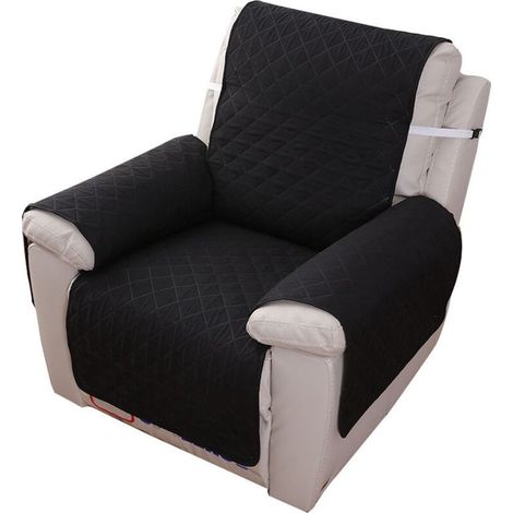 Housse Fauteuil Relax 1 Place , Housse de Canapé Protecteur Inclinable Imperméable pour Chambre (noir) (1/4)