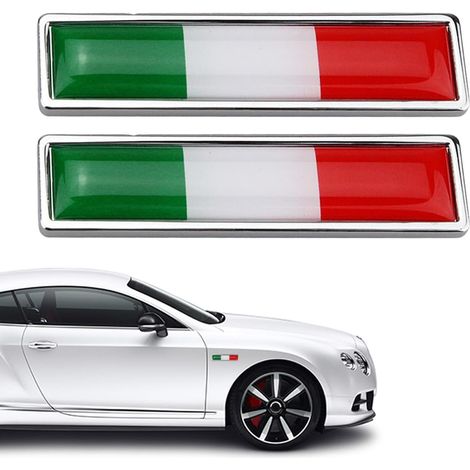 pezzi Adesivo in metallo con bandiera italiana per targa auto 3D Emblema nazionale IT Bandiera tricolore Adesivo grafico universale per auto moto minigonne bagagliaio fiancate