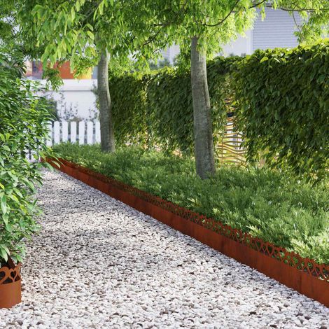 Rasenkanten 10 pcs Rostig 103 x 0,05 x 22 cm Wetterfeststahl