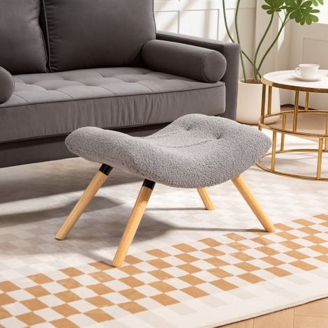 Taburete reposapiés tapizado poliéster 67x45x38 cm OKMYHOME (1/5)