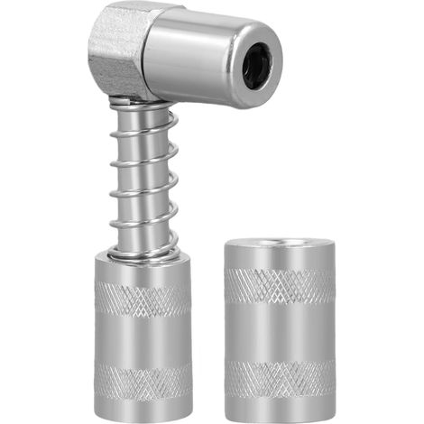 2pcs Coupleurs de Pistolet à Graisse, Raccord de Graissage à 90 Degrés, Embout Pompe A Graisse Argenté, pour Une Utilisation Quotidienne Ainsi Que pour les Voitures, L'agriculture, les Chemins de Fer