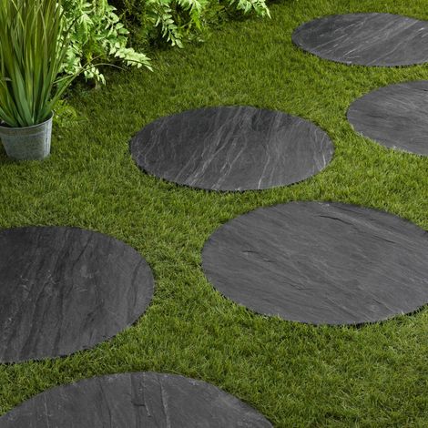 Pas japonais Rond Ardoise Noire D.60x2-3 cm (à l'unité) - RO'MA NATURE (1/4)