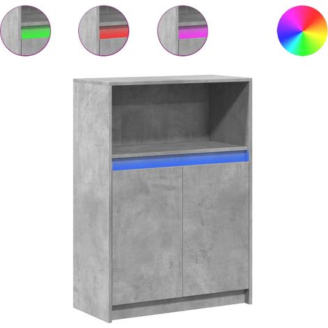 Maison Exclusive - Credenza con LED Grigio Cemento 72x34x100 cm Legno Multistrato