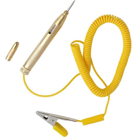 1 x DC 6-24 V DC Electrical System Tester 24 Volt Test Car Fuse Tester Long Spiral Wire Extension Copper Protective Cap Ideal for Fuse (1/5)