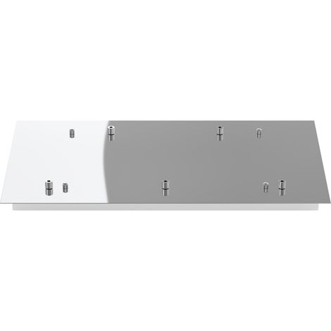 Rosone Rettangolare Metallo Cromo 5 Fori 60X35Cm