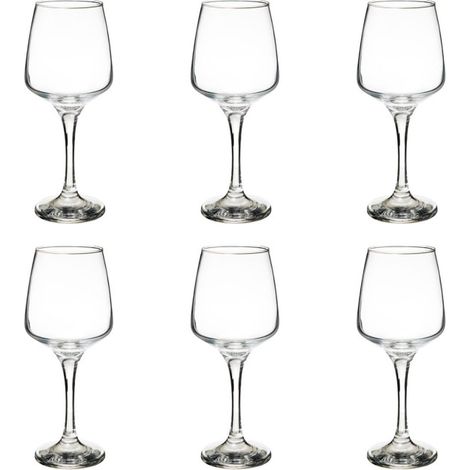 Lot de 6 verres à vin 29cl – Verre transparent compatible lave-vaisselle – Design moderne – Pour dégustation de vin – Secret De Gourmet (1/2)