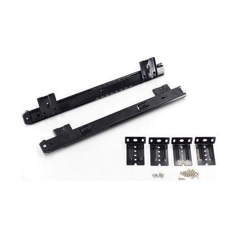 Kugelgelagerte Gleitschienen für Untertischplattformen/-regale oder Tastaturschubladen, höhenverstellbares Tastaturschienen-Set, Stahl, schwarz verzinkt, 20 Stück (1/4)