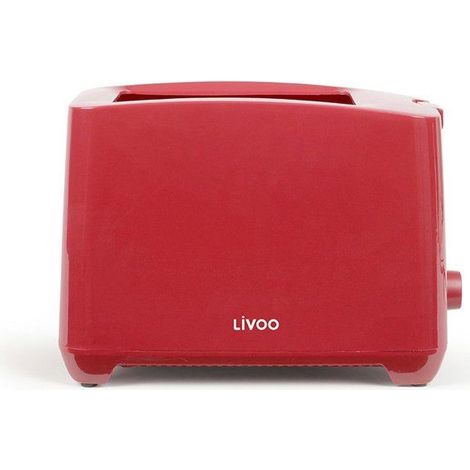 Toaster 2 Schlitze - LIVOO - DOD162RC - 750 W - Einstellbarer Thermostat: 7 Stufen - Rot