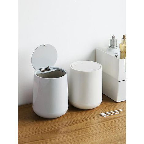 Poubelle de table avec couvercle, mini poubelle en plastique, petite poubelle de cuisine (1/5)