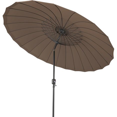 Parasol de jardin, parasol de terrasse de 3 m avec manivelle pour ouvrir et fermer la protection UV, 24 baleines robustes (1/5)