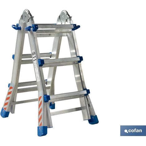 ESCALERA PLUS ALUMINIO MULTIPOSICIÓN 4 x 3 PELDAÑOS Y 2,83 M