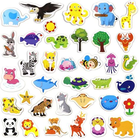 36 Pièces Aimants de Réfrigérateur, Aimants de Refrigérateur Enfant avec de Beaux Animaux Magnet Frigo Mignonne pour Réfrigérateur et Photos Magnet Frigo