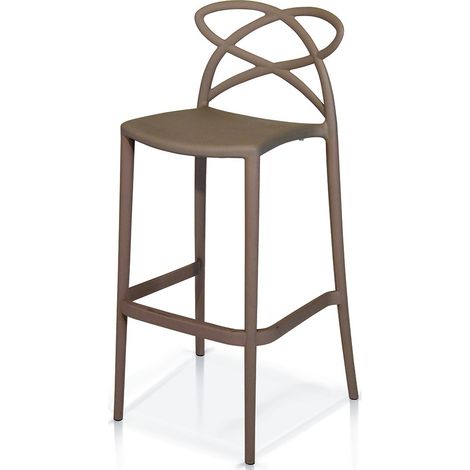 Sgabello di Design in Polipropilene Tortora