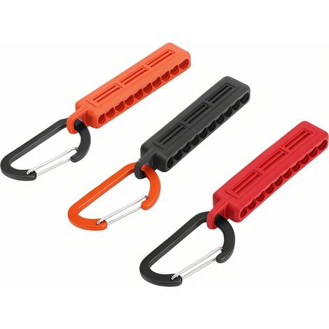 Porte-Embouts 3 Pièces à 30 Trous et Mousqueton, Porte Embout Visseuse 1/4 Pouce, Support de Rangement Tournevis Universel pour Perceuses avec Crochet Autobloquant pour un Transport Facile (1/5)