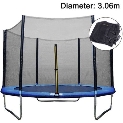 Filet de protection pour trampoline 306 cm – Résistant aux UV – Indéchirable – 8 piquets inclus – Installation facile